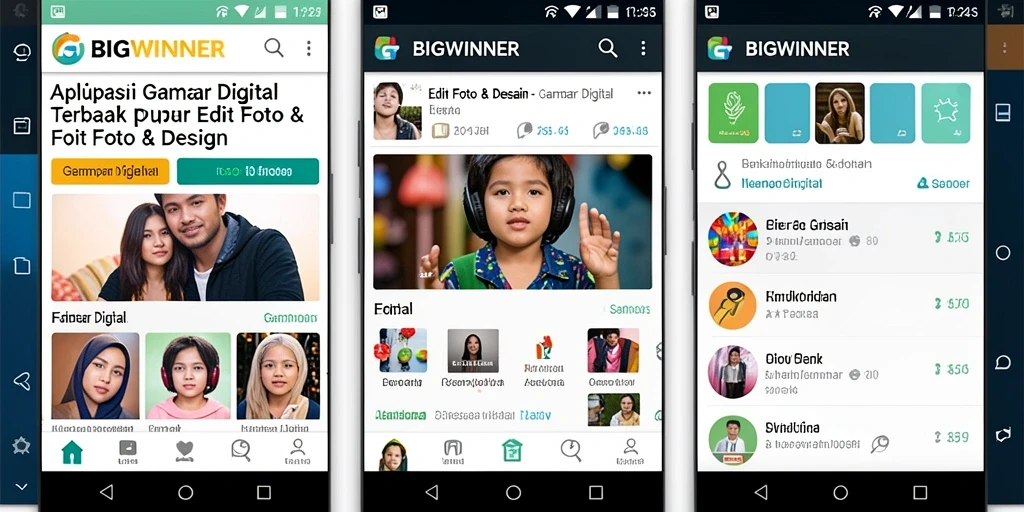 Antarmuka user-friendly dari aplikasi BIGWINNER yang memudahkan editing gambar.