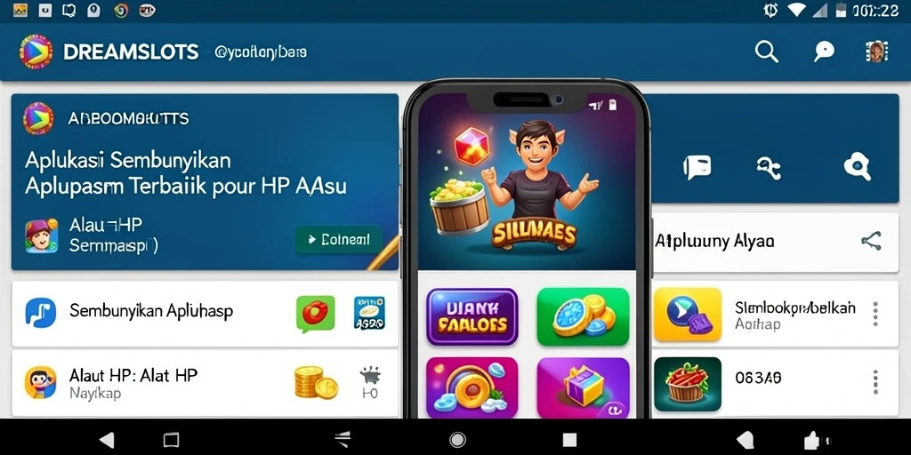 Tampilan antarmuka <strong>DREAMSLOTS</strong> yang memudahkan pengguna menyembunyikan aplikasi.