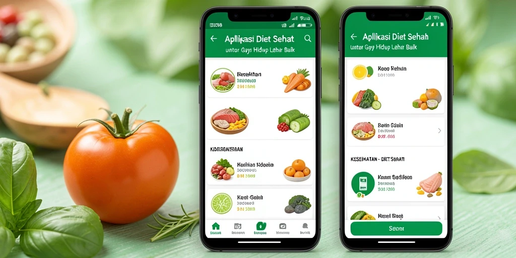Antarmuka ID098 yang sederhana dan informatif untuk Diet Sehat.