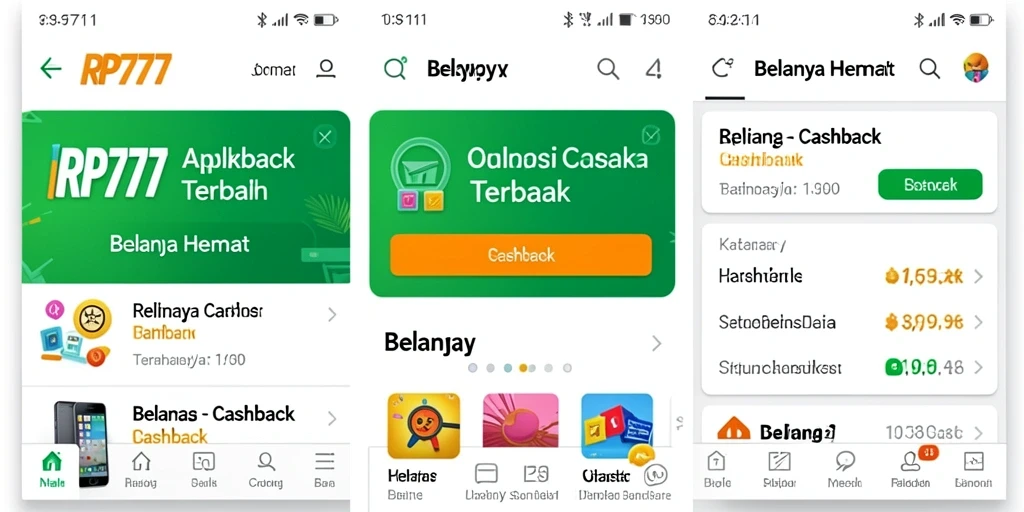 Antarmuka aplikasi RP777 yang mudah digunakan untuk Cashback.