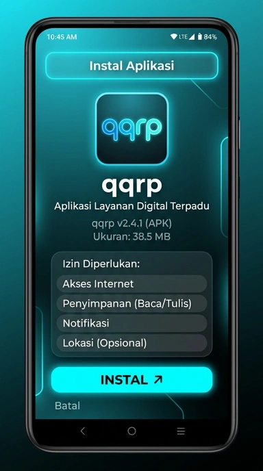 Tampilan halaman APK qqrp