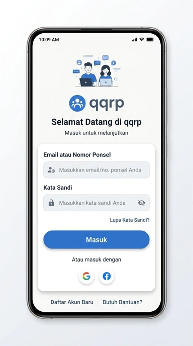 Tampilan halaman login qqrp